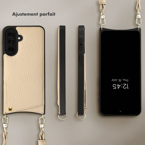 Selencia Coque de télephone Nova avec cordon et porte-cartes Samsung Galaxy A37 (5G) - Beige