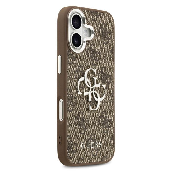 Guess Coque 4G Metal Logo Backcover Apple iPhone 17 - Silver Edge - Brown