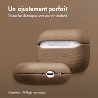 Accezz Coque en Cuir véritable Apple AirPods Pro 3 - Taupe