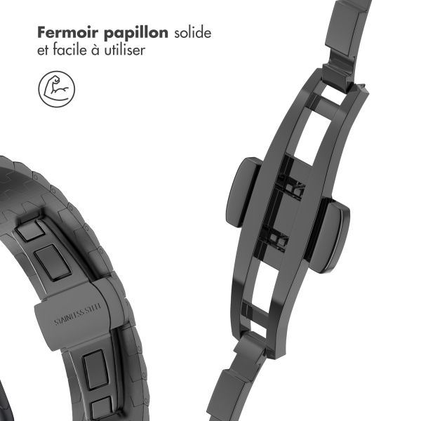 Selencia Bracelet dragon en acier Apple Watch Series 1 á 9 / SE (38/40/41 mm) | Series 10 (42 mm) - Noir