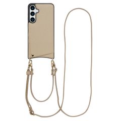 Selencia Coque de télephone Nova avec cordon et porte-cartes Samsung Galaxy S24 Plus / S25 Plus - Beige