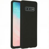 Accezz Coque Liquid Silicone Samsung Galaxy S10 - Noir