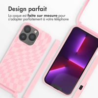 imoshion Coque design en silicone avec cordon Apple iPhone 13 Pro - Retro Pink