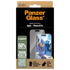 PanzerGlass Protection d'écran en verre trempé Anti-bactériesr Apple iPhone 16 Pro