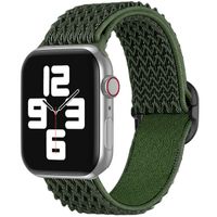 imoshion Bracelet en nylon élastique Apple Watch Series 1 t/m 9 / SE (38/40/41 mm) | Series 10 / 11 (42 mm) - Vert foncé
