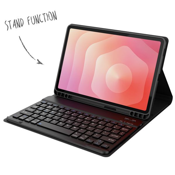 Accezz Étui de tablette Bluetooth Clavier Samsung Galaxy Tab S11 - QWERTY - Noir