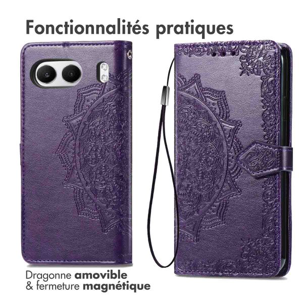 imoshion Etui de téléphone portefeuille Mandala OnePlus Nord 4 - Violet