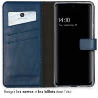 Selencia Étui portefeuille en cuir véritable Samsung Galaxy A53 - Bleu