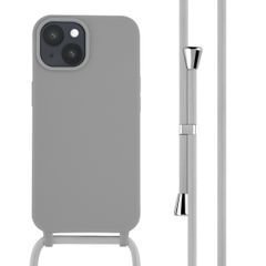 imoshion Coque en silicone avec cordon Apple iPhone 15 - Gris clair