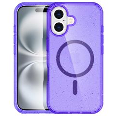 imoshion Coque Pailletée avec MagSafe Apple iPhone 16 - Paillettes Violet
