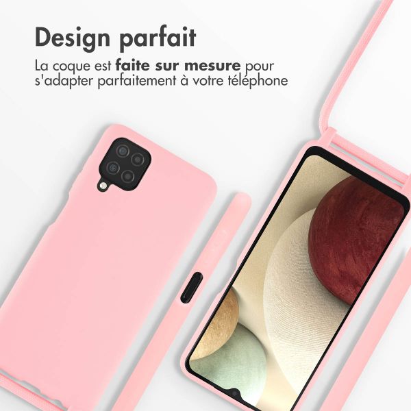 imoshion ﻿Coque en silicone avec cordon Samsung Galaxy A12 - Rose