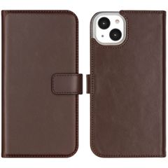 Selencia Étui de téléphone portefeuille en cuir véritable Apple iPhone 14 Plus - Brun