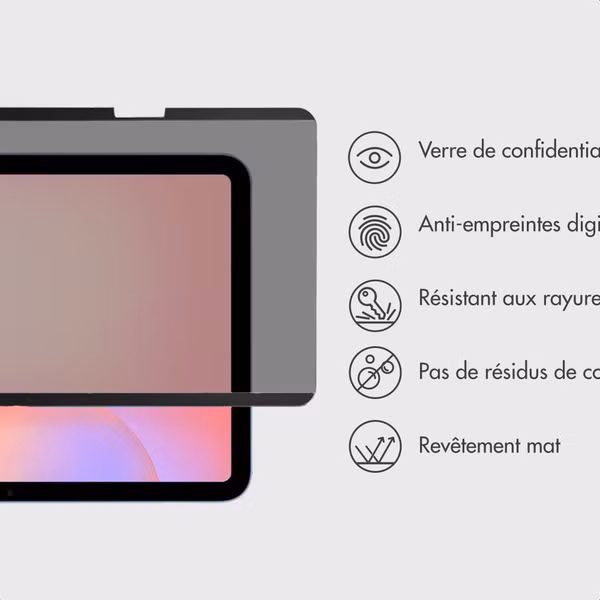 Accezz Protecteur d’écran de confidentialité magnétique Samsung Galaxy Tab S10 Lite / S10 FE / S9 FE / S9 / S8 / S7