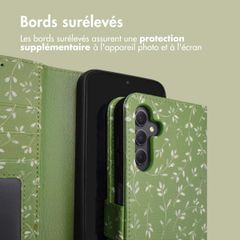 imoshion Étui de télephone portefeuille Design Samsung Galaxy A34 (5G) - Green Flowers