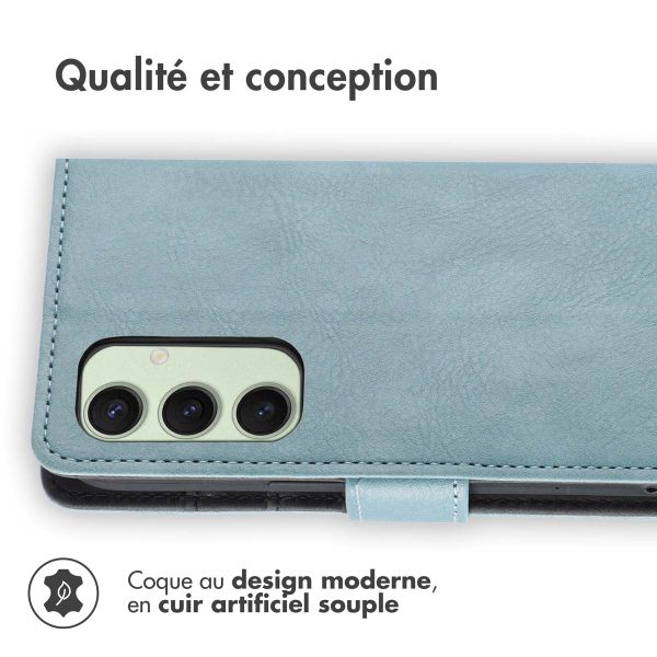 imoshion Étui de téléphone portefeuille Luxe Samsung Galaxy S24 FE - Bleu clair