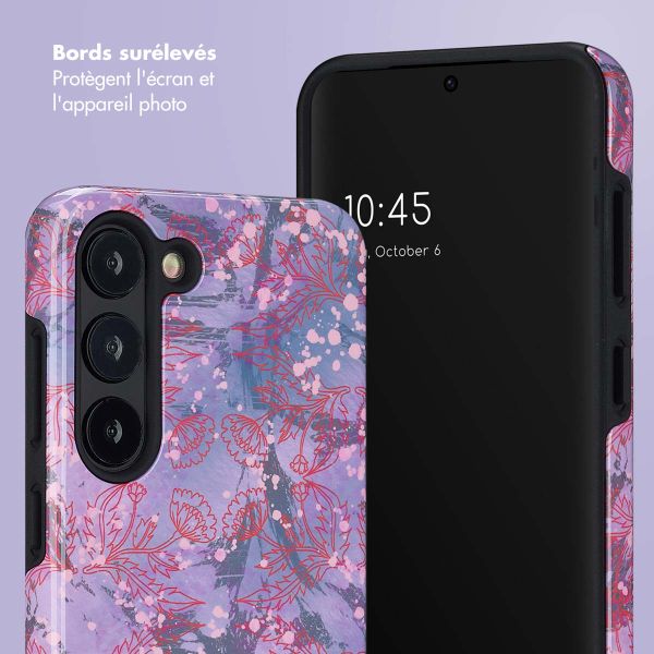 Selencia Coque arrière Vivid Samsung Galaxy S23 - Fresh Paint Flower Orange