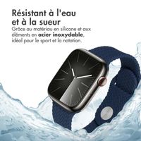 imoshion Bracelet tressé en silicone Apple Watch Series 1 t/m 9 / SE (38/40/41 mm) | Series 10 / 11 (42 mm) - Bleu foncé