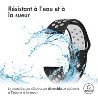 imoshion Bracelet sportif en silicone - Connexion universelle de 22 mm - Noir / Blanc