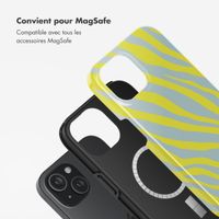 Selencia Coque arrière Vivid avec MagSafe Apple iPhone 15 - Zebra Winter Sky Titanium Yellow