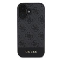 Guess Coque arrière Bottom Stripe 4G iPhone 16 - Gris