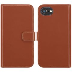 Selencia Étui portefeuille en cuir véritable iPhone 16e - Marron clair