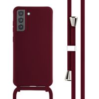 imoshion ﻿Coque en silicone avec cordon Samsung Galaxy S21 FE - Rouge foncé