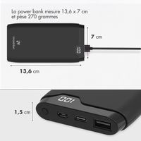 imoshion Batterie externe - 10.000 mAh - Quick Charge et Power Delivery - Noir