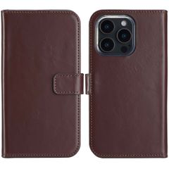 Selencia Étui portefeuille en cuir véritable Apple iPhone 16 Pro Max - Marron