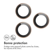 imoshion Lot de 2 protections d'objectif de caméra Apple iPhone 16 Pro / 16 Pro Max - Desert / Titanium