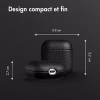 Accezz Coque en Cuir véritable Apple AirPods 1 / 2 - Noir