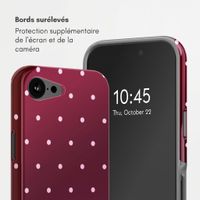 Selencia Coque arrière Vivid avec MagSafe Apple iPhone 17e / 16e - Happy Dots Burgundy