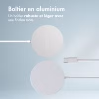 Accezz Chargeur sans fil USB-C - Chargeur sans fil MagSafe et Qi2 - 1 mètres - Blanc