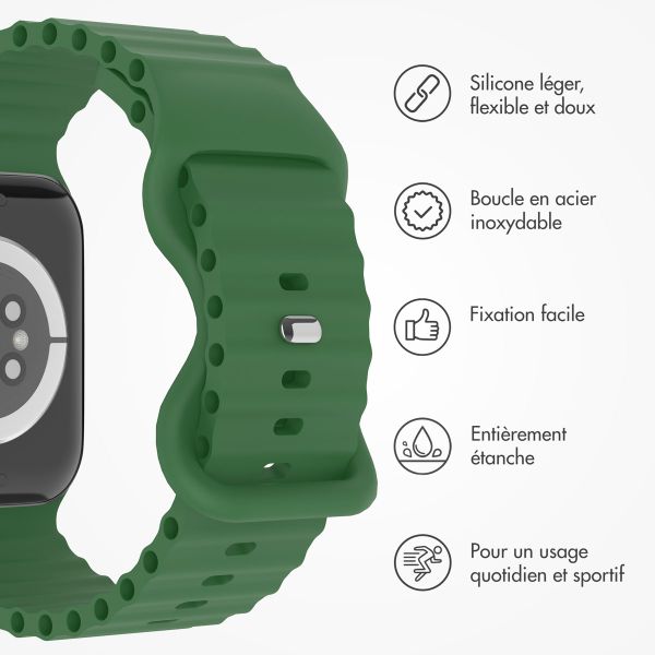 imoshion Bracelet en silicone athlétique Apple Watch Series 1 à 10 / SE / Ultra (2) (44/45/46/49 mm) - Vert foncé