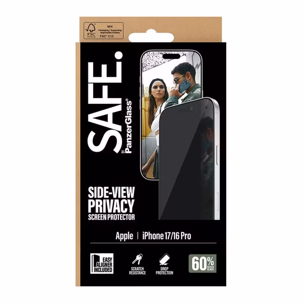 SAFE by PanzerGlass Protection d'écran Privacy Ultra-Wide Fit avec applicateur Apple iPhone 17