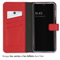 Selencia Étui de téléphone portefeuille en cuir véritable Samsung Galaxy A14 (5G/4G) - Rouge