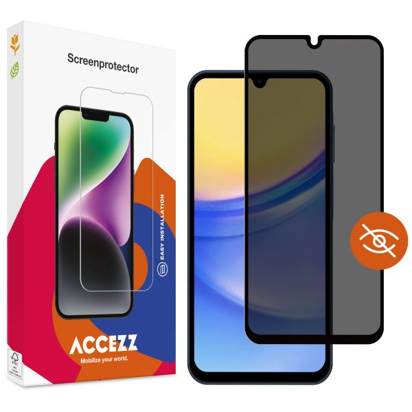 Accezz Protection d'écran en verre trempé Privacy Samsung Galaxy A15 (5G/4G)