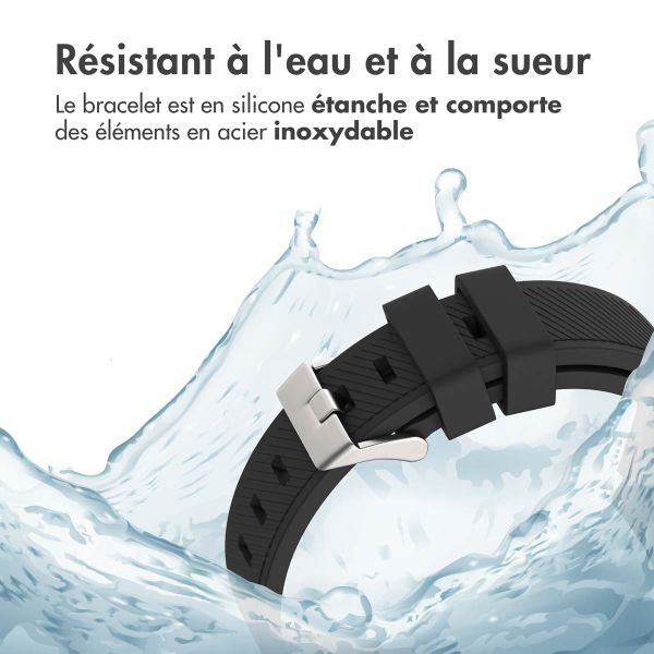 imoshion Bracelet en silicone souple - Connexion universelle 22 mm - Noir