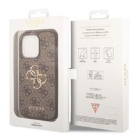 Guess Coque 4G Metal Logo Backcover Apple iPhone 15 Pro - Marron