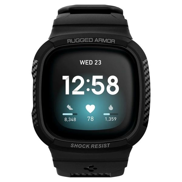 Spigen Rugged Armor™ Pro Case Fitbit Versa 3 / Sense - Noir