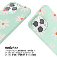 imoshion Coque design en silicone avec cordon iPhone 13 Pro - Green Flower Distance