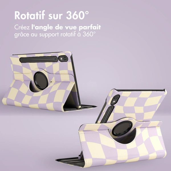 imoshion Coque tablette Design rotatif à 360° Samsung Galaxy Tab S9 11.0 pouces - Dancing Cubes