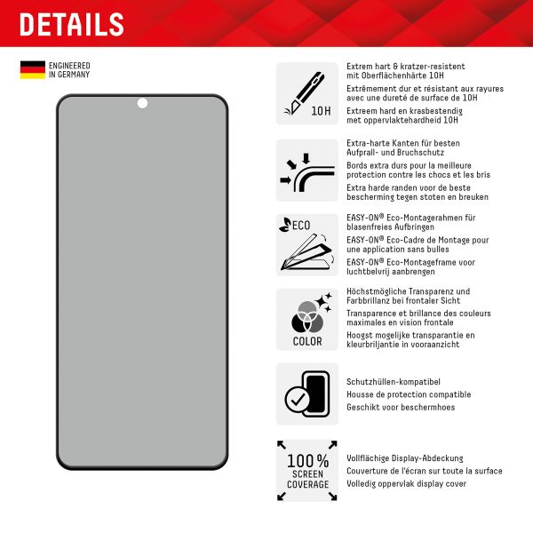 Displex Protection d'écran en verre trempé Privacy Samsung Galaxy S23