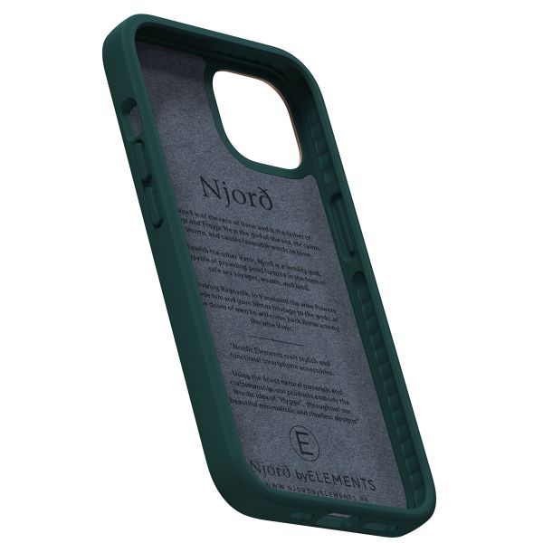 Njorð Collections Coque Salmon Leather MagSafe iPhone 13 - Dark Green