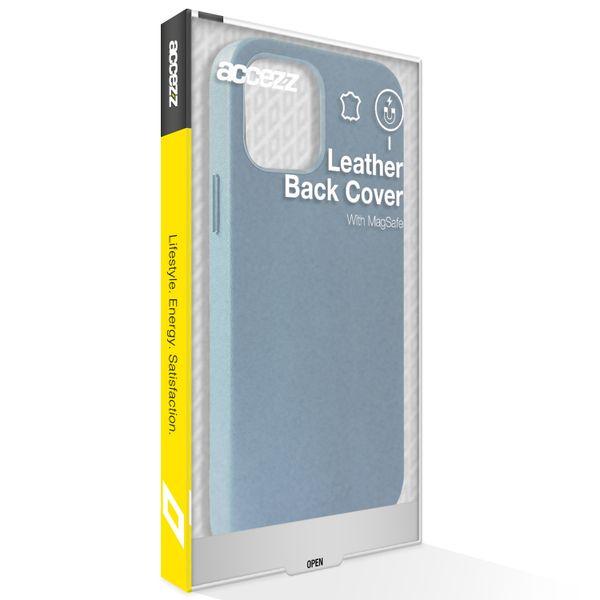 Accezz Leather Backcover avec MagSafe Apple iPhone 14 Pro Max - Bleu foncé