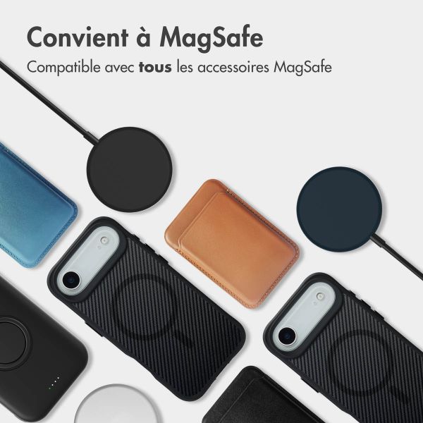 imoshion Rugged Hybrid Carbon Case avec MagSafe Apple iPhone Air - Noir