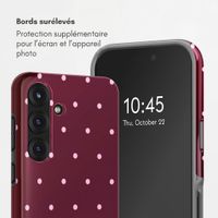Selencia Coque arrière Vivid avec MagSafe Samsung Galaxy S25 - Happy Dots Burgundy