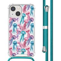 imoshion Coque Design avec cordon iPhone 13 Mini - Jellyfish Watercolor