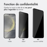 Accezz Protection d’écran en verre trempé avec filtre de confidentialité + Applicateur Samsung Galaxy S24 / S25