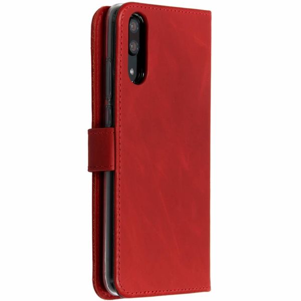 Selencia Étui portefeuille en cuir véritable Huawei P20 - Rouge
