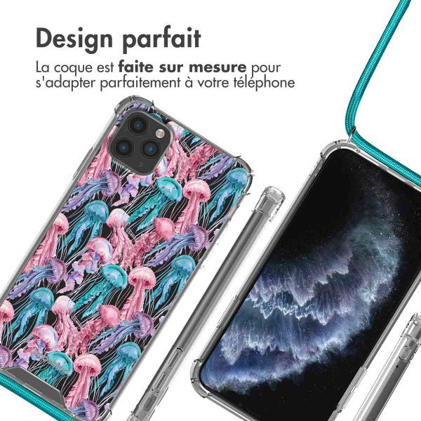 imoshion Coque Design avec cordon Apple iPhone 11 Pro - Jellyfish Watercolor